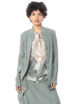 PAL OFFNER, Schmal Geschnittener, Asymmetrischer Frackmantel -Kleider Geschaft 02 0901 gr. 2 ash m. 02 1301 u. 02 1303