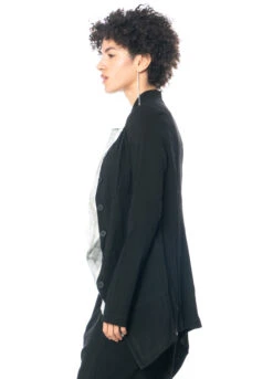 PAL OFFNER, Schmal Geschnittener, Asymmetrischer Frackmantel -Kleider Geschaft 02 0901 gr. 2 black m.02 1303 u. 08 0102 2