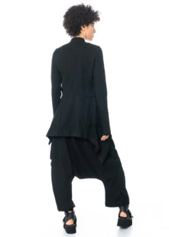 PAL OFFNER, Schmal Geschnittener, Asymmetrischer Frackmantel -Kleider Geschaft 02 0901 gr. 2 black m.02 1303 u. 08 0102 5