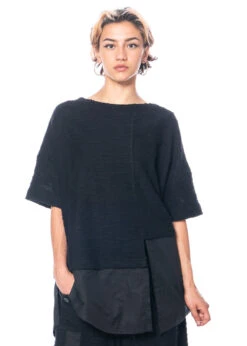 PAL OFFNER, Bequemes Oversize-T-Shirt Aus Bubble Sweat Im Lagenlook
