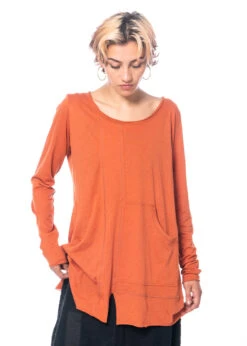 PAL OFFNER, Locker Geschnittenes Langarmshirt Mit Patch-Details 21 PAL OFFNER, Locker Geschnittenes Langarmshirt Mit Patch-Details -Kleider Geschaft 030202 300001 cinnamon 3 10