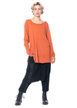 PAL OFFNER, Locker Geschnittenes Langarmshirt Mit Patch-Details 20 PAL OFFNER, Locker Geschnittenes Langarmshirt Mit Patch-Details -Kleider Geschaft 030202 300001 cinnamon 3 11