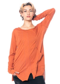 PAL OFFNER, Locker Geschnittenes Langarmshirt Mit Patch-Details 18 PAL OFFNER, Locker Geschnittenes Langarmshirt Mit Patch-Details -Kleider Geschaft 030202 300001 cinnamon 3 13