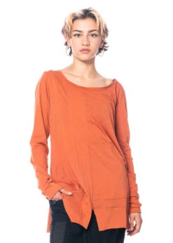 PAL OFFNER, Locker Geschnittenes Langarmshirt Mit Patch-Details 17 PAL OFFNER, Locker Geschnittenes Langarmshirt Mit Patch-Details -Kleider Geschaft 030202 300001 cinnamon 3 14