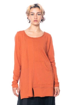 PAL OFFNER, Locker Geschnittenes Langarmshirt Mit Patch-Details 29 PAL OFFNER, Locker Geschnittenes Langarmshirt Mit Patch-Details -Kleider Geschaft 030202 300001 cinnamon 3 2