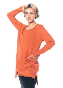 PAL OFFNER, Locker Geschnittenes Langarmshirt Mit Patch-Details 26 PAL OFFNER, Locker Geschnittenes Langarmshirt Mit Patch-Details -Kleider Geschaft 030202 300001 cinnamon 3 5