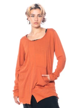 PAL OFFNER, Locker Geschnittenes Langarmshirt Mit Patch-Details 24 PAL OFFNER, Locker Geschnittenes Langarmshirt Mit Patch-Details -Kleider Geschaft 030202 300001 cinnamon 3 7