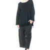 PAL OFFNER, Bequemer, Leichter Pullover Aus Einem Sweat-Jersey-Gemisch -Kleider Geschaft 04 0401 black mit 05 1308 4