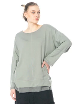 PAL OFFNER, Bequemer, Leichter Pullover Aus Einem Sweat-Jersey-Gemisch -Kleider Geschaft 04 0401 mit 05 1308 ash 2