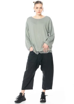 PAL OFFNER, Bequemer, Leichter Pullover Aus Einem Sweat-Jersey-Gemisch -Kleider Geschaft 04 0401 mit 05 1308 ash