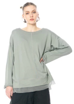 PAL OFFNER, Bequemer, Leichter Pullover Aus Einem Sweat-Jersey-Gemisch -Kleider Geschaft 04 0401 mit 05 1308 ash 3