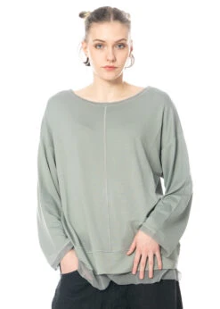 PAL OFFNER, Bequemer, Leichter Pullover Aus Einem Sweat-Jersey-Gemisch -Kleider Geschaft 04 0401 mit 05 1308 ash close up