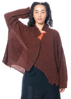 PAL OFFNER, Gekürzte, Asymmetrische Winterstrickjacke In Lockerer Passform