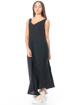 PAL OFFNER, Charmantes, Lockeres Sommerkleid Aus 100% Leinen -Kleider Geschaft 05 1102 schwarz gr. 2 m. viron 3