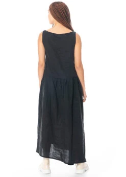 PAL OFFNER, Charmantes, Lockeres Sommerkleid Aus 100% Leinen -Kleider Geschaft 05 1102 schwarz gr. 2 m. viron 4