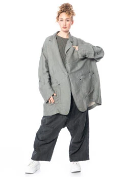 RUNDHOLZ, Lässiger Sommermantel Aus Edlem Leinen-Seide-Gemisch 1231041203 -Kleider Geschaft 1041203 alge s hose 1090103 top 1140503 9