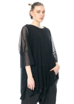 PAL OFFNER, Leichtes Lagenshirt Aus Organischer Baumwolle -Kleider Geschaft 10 1002 schwarz os mit 05 1308 3