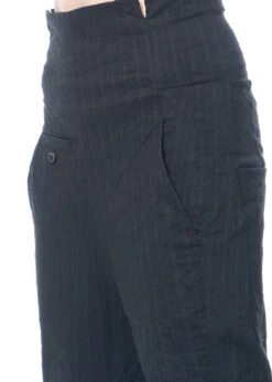 RUNDHOLZ, Elegante, Gestreifte Leinenhose Mit Hohem Bund 2231100105 -Kleider Geschaft 1100105