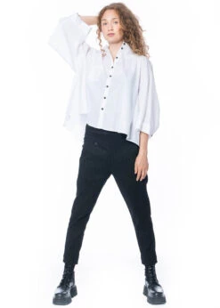 RUNDHOLZ, Elegante, Gestreifte Leinenhose Mit Hohem Bund 2231100105