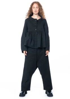 RUNDHOLZ, Gestreifte Hose Mit Hohem Bund Aus Leinengemisch 2231100101 -Kleider Geschaft 1101102