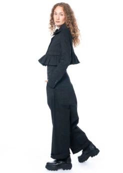 RUNDHOLZ, Gestreifte Hose Mit Hohem Bund Aus Leinengemisch 2231100101 -Kleider Geschaft 1101109 8