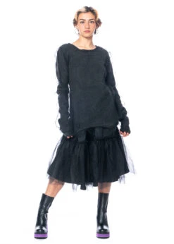 PLUSLAVIE PLÜ, Weites Femininies MESH DRESS -Kleider Geschaft 1116 meshdress black s 16