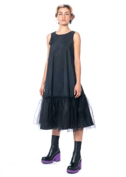 PLUSLAVIE PLÜ, Weites Femininies MESH DRESS -Kleider Geschaft 1116 meshdress black s