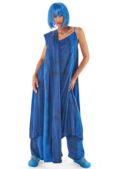 RUNDHOLZ DIP, Langes, ärmelloses Kleid In Edler Batik-Optik 1232190904