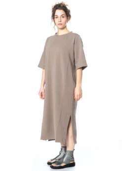HINDAHL & SKUDELNY, Langes Kleid Mit Seitlichen Schlitzen 123K02 -Kleider Geschaft 123k02 taupe