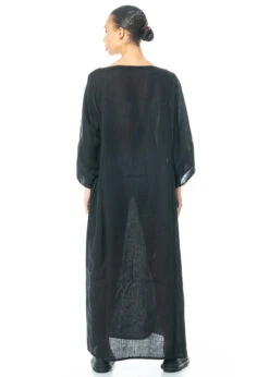 HINDAHL & SKUDELNY, Kimono-Kleid Aus Feinem Leinen -Kleider Geschaft 123k05 gr. m 3jpg