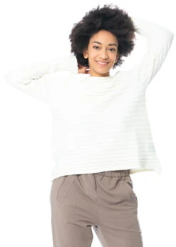 HINDAHL & SKUDELNY, Pullover Mit Rippenmuster 123P04 -Kleider Geschaft 123p04 ecru 4