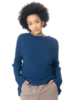 HINDAHL & SKUDELNY, Pullover Mit Rippenmuster 123P04 -Kleider Geschaft 123p04 navy 3