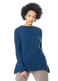 HINDAHL & SKUDELNY, Pullover Mit Rippenmuster 123P04 -Kleider Geschaft 123p04 navy 4