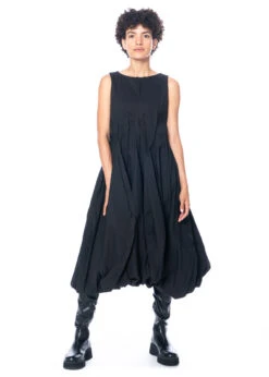 RUNDHOLZ, Feminines, ärmelloses Ballonkleid Aus Leinen-Baumwoll-Gemisch 2231240925 -Kleider Geschaft 1240925 black s