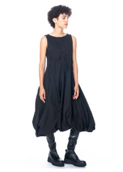 RUNDHOLZ, Feminines, ärmelloses Ballonkleid Aus Leinen-Baumwoll-Gemisch 2231240925 -Kleider Geschaft 1240925 black s 4