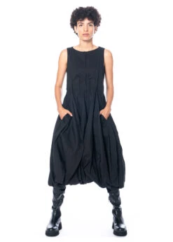 RUNDHOLZ, Feminines, ärmelloses Ballonkleid Aus Leinen-Baumwoll-Gemisch 2231240925 -Kleider Geschaft 1240925 black s 5