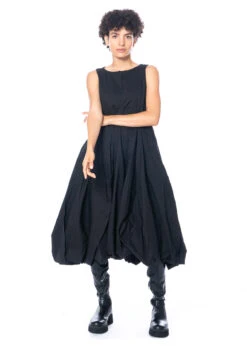 RUNDHOLZ, Feminines, ärmelloses Ballonkleid Aus Leinen-Baumwoll-Gemisch 2231240925 -Kleider Geschaft 1240925 black s 6