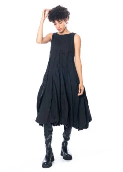 RUNDHOLZ, Feminines, ärmelloses Ballonkleid Aus Leinen-Baumwoll-Gemisch 2231240925 -Kleider Geschaft 1240925 black s 7