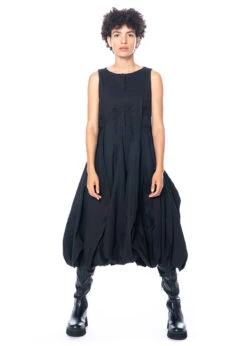 RUNDHOLZ, Feminines, ärmelloses Ballonkleid Aus Leinen-Baumwoll-Gemisch 2231240925 -Kleider Geschaft 1240925 black s 8