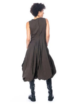 RUNDHOLZ, Feminines, ärmelloses Ballonkleid Aus Leinen-Baumwoll-Gemisch 2231240925 -Kleider Geschaft 1240925 kaffee s 3