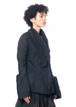 RUNDHOLZ, Taillierte Jacke Mit Ausgestellten Manschetten Aus Leinen-Baumwollgemisch 2231241101 -Kleider Geschaft 1241101 espressoprint s 6