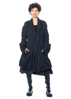 RUNDHOLZ, Taillierter Übergangsmantel In Effektvoller Knitter-Optik 2231241226 -Kleider Geschaft 1241226 black m 7