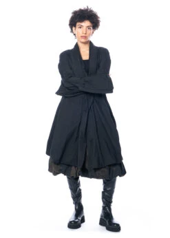 RUNDHOLZ, Taillierter Übergangsmantel In Effektvoller Knitter-Optik 2231241226 -Kleider Geschaft 1241226 black m 8