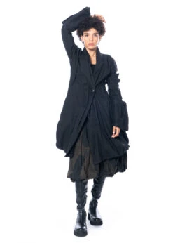 RUNDHOLZ, Taillierter Übergangsmantel In Effektvoller Knitter-Optik 2231241226 -Kleider Geschaft 1241226 black m 9