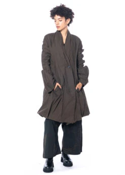 RUNDHOLZ, Taillierter Übergangsmantel In Effektvoller Knitter-Optik 2231241226 -Kleider Geschaft 1241226 kaffee s 3