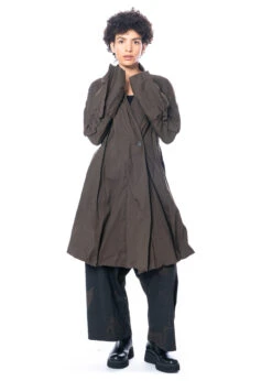 RUNDHOLZ, Taillierter Übergangsmantel In Effektvoller Knitter-Optik 2231241226 -Kleider Geschaft 1241226 kaffee s 5