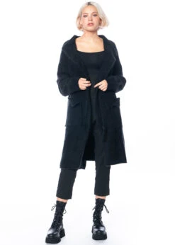 RUNDHOLZ, Asymmetrischer Onesize Mantel Aus Kuscheligem Waschbärfell 2231417208 -Kleider Geschaft 1417208 black 10