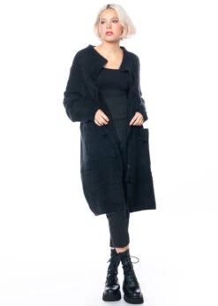 RUNDHOLZ, Asymmetrischer Onesize Mantel Aus Kuscheligem Waschbärfell 2231417208 -Kleider Geschaft 1417208 black 11