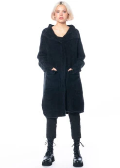 RUNDHOLZ, Asymmetrischer Onesize Mantel Aus Kuscheligem Waschbärfell 2231417208 -Kleider Geschaft 1417208 black 4