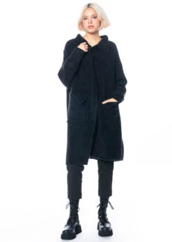 RUNDHOLZ, Asymmetrischer Onesize Mantel Aus Kuscheligem Waschbärfell 2231417208 -Kleider Geschaft 1417208 black 8